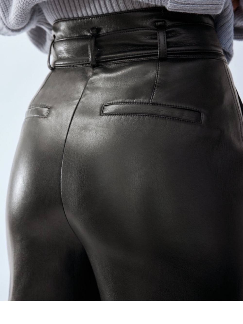 Aritzia Babaton Leather Tie Front Pants - Picture 3 of 6